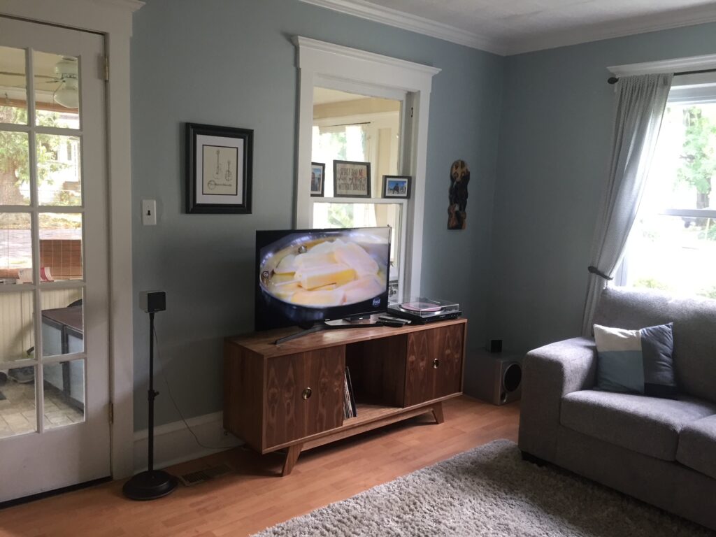 Living room with custom credenza