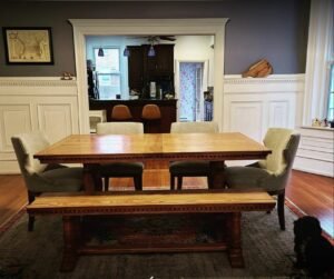 custom dining room table with elegant woodwork