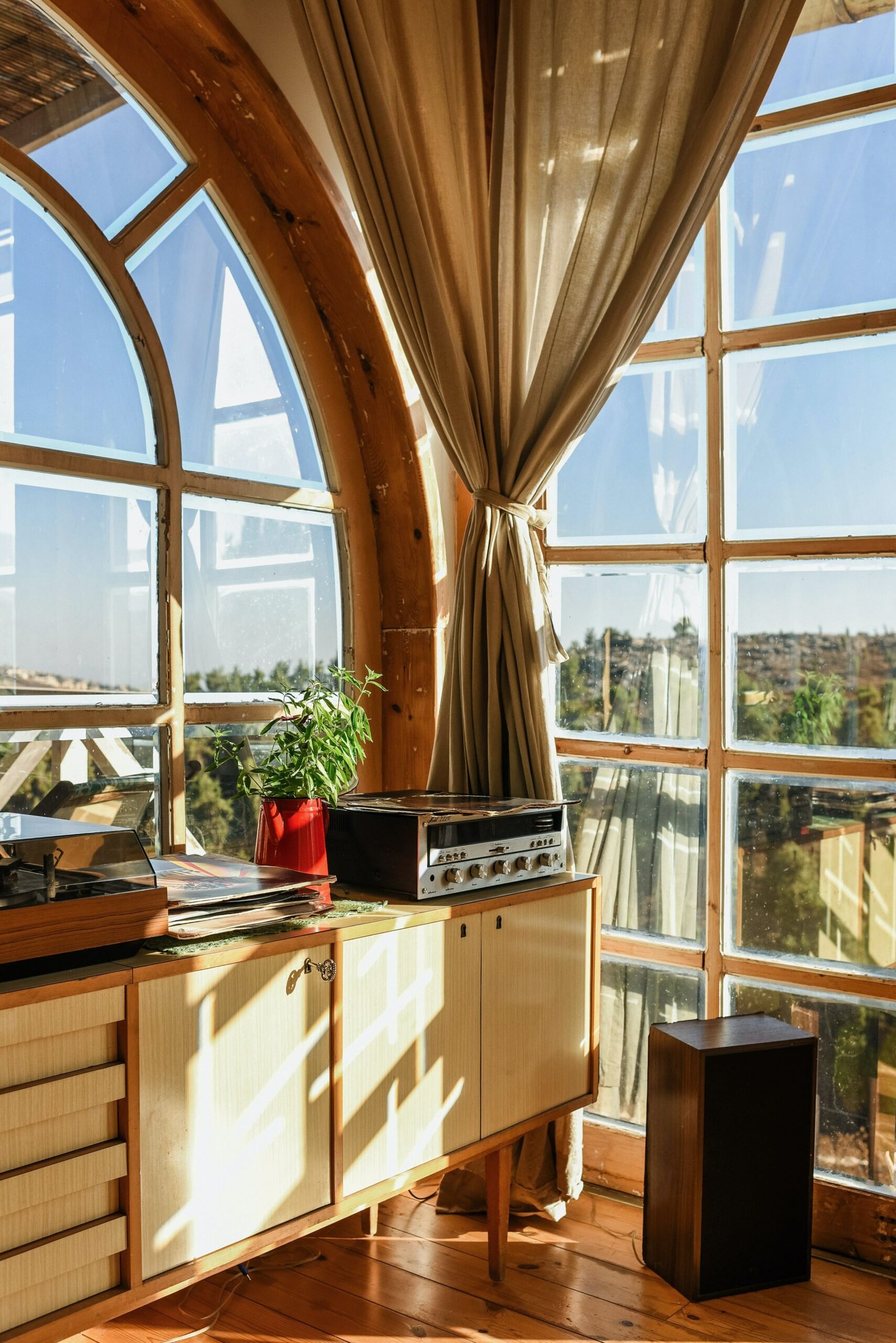 mid-century modern vintage interior design Haddonfield nj beautiful home with large windows in Haddonfield, NJ